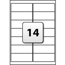 Image of indigo® Multipurpose White A4 Sticker Labels Inkjet, Laser, Copier Versatile for FBA, UPC, Packaging, Sold, Barcodes Waterproof and Durable, 50 Sheet 14 Label Per Sheet(99.1 x 38.1mm)