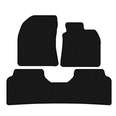 Image of Carsio Car Mats 3pc Set For Toyota Avensis 2009 2011 Tailored Fit Rubber Floor Mat Complete Accessory Black Custom Fitted Anti Slip Backing, Heavy Duty &amp; Waterproof