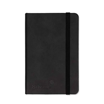 Image of Silvine A6 Executive Soft Feel Notebook Black. 160 Pages (80 Sheets) Ruled 7mm Feint. Ref 196BK