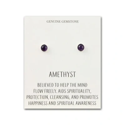 Image of Philip Jones Amethyst Stud Earrings with Quote Card