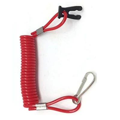 Image of Marine Boat Kill Stop Switch Tether Red Cord Lanyard For Suzuki Outboard Engine Motorboat
