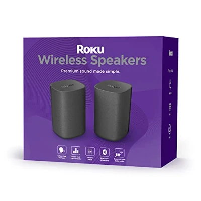 Image of Roku Wireless Speakers (Streambars TV),Black 2 Count (Pack of 1)