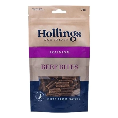 Image of Hollings Beef Bites Dog Training Treats, Delicious Treats for Adult Dogs, High in Protein &amp; Made with 100% Natural Ingredients (75g)