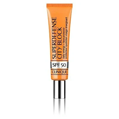 Image of Clinique Superdefense City Block Broad Spectrum SPF 50 Daily Energy plus Face Protector For Women 1.35 oz Sunscreen
