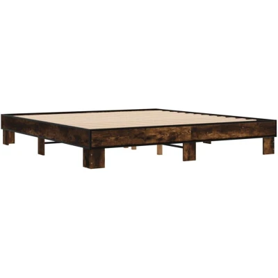 Image of vidaXL Bed Frame without Mattress Smoked Oak 200x200 cm