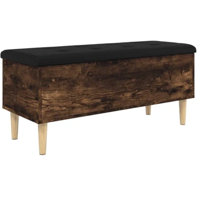 Image of vidaXL Storage Bench Smoked Oak 102x42x46 cm Engineered Wood