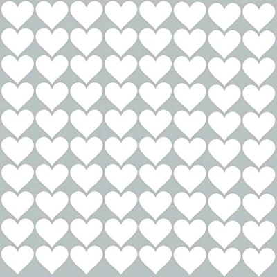 Image of PREMYO Set of 80 Heart Wall Stickers Kids Nursery Decor Easy to Apply Decals for Bedrooms Girls Boys White