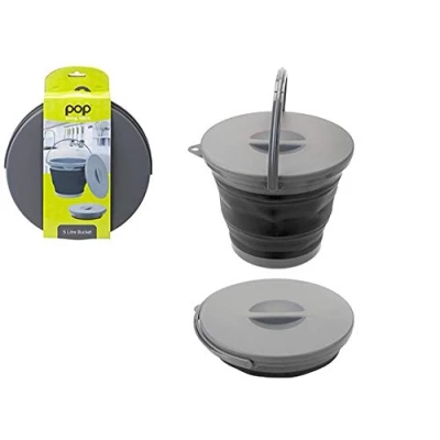 Image of Summit Pop! 5L Collapsible Bucket with Lid Black/Grey