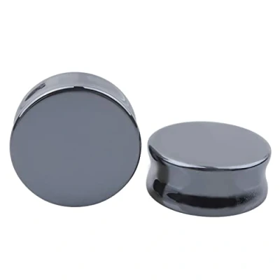 Image of 2 PCS Gauge Opal Ear Plugs Piercing Jewelry Set Double Flare Saddle Stretching Gages Tunnels Expander 10mm