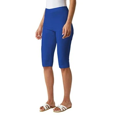 Image of Roman Womens Knee Length Stretch Shorts Blue Size 12 UK