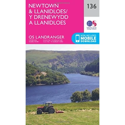 Image of OS Landranger 136 Newtown &amp; Llanidloes Map