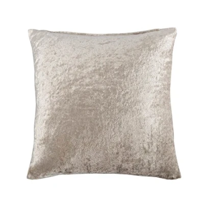 Image of HOMESCAPES Luxury Champagne Crushed Velvet Cushion Cover 24 x Inch (60 cm) Square Scatter for Sofa or Bed