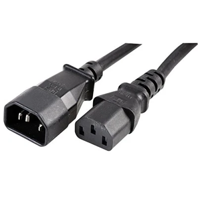 Image of Pro Power PE01088 1 m 10A IEC C14 Plug to C13 Socket Extension Lead, Black,