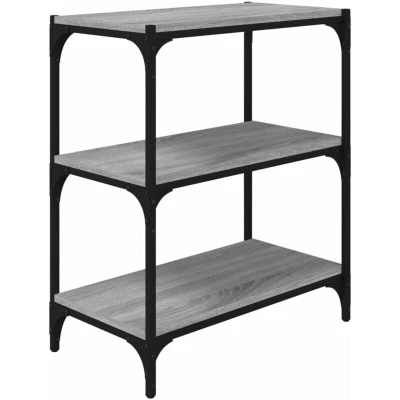 Image of vidaXL Book Cabinet Grey Sonoma 60x33x70.5 cm Engineered Wood and Steel