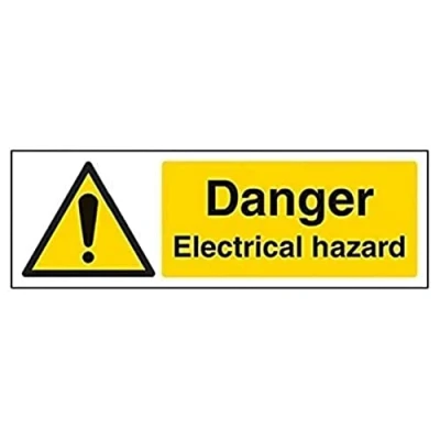 Image of VSafety Electrical Hazard Sign Landscape 300mm x 100mm 1mm Rigid Plastic