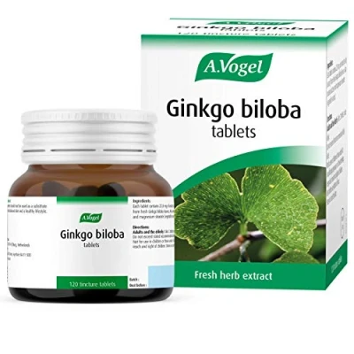 Image of A.Vogel Ginkgo biloba Tablets Food Supplement Extract from Fresh Leaves Suitable for Vegetarians 30 Days Supply 120
