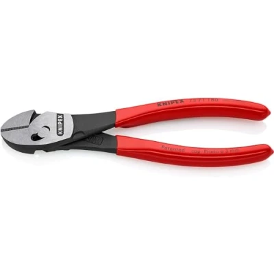 Image of Knipex TwinForce® High Performance Diagonal Cutters black atramentized, plastic coated 180 mm 73 71