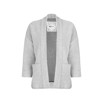 Image of Weird Fish Santosh Cropped Macaroni Cardigan Ecru Size 20