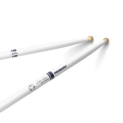 Image of ProMark Drum Sticks Scott Johnson Drumsticks Set Wood Tip Painted White Hickory Consistent Weight and Pitch 1 Pair
