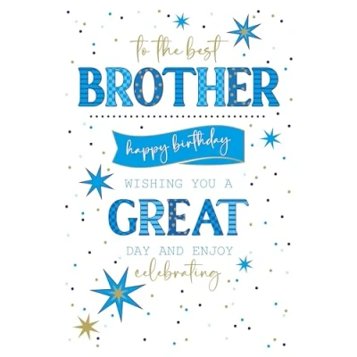 Image of Cherry Orchard Best Brother Birthday Card from Stars &amp; Dots Gold Foil Embossed Finish