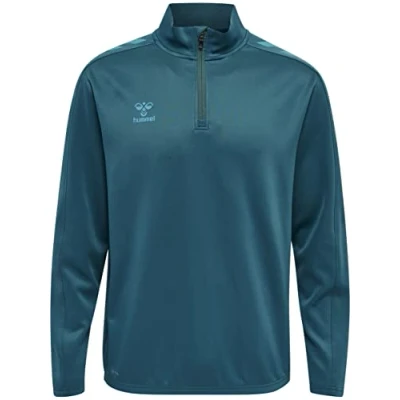 Image of hummel Unisex Hmlcore Xk Half Zip Poly Sweat Sweatshirt Blue Coral