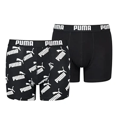 Image of PUMA BOYS AOP Boxer Pants for kids, Size: 9 10y, Black