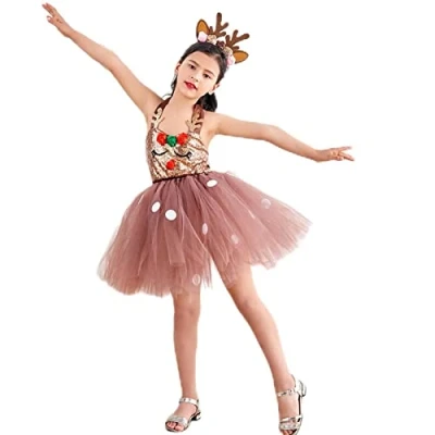 Image of Reindeer Costume Kids, Darling Animal for Girls, Princess Cosplay Dress Girls