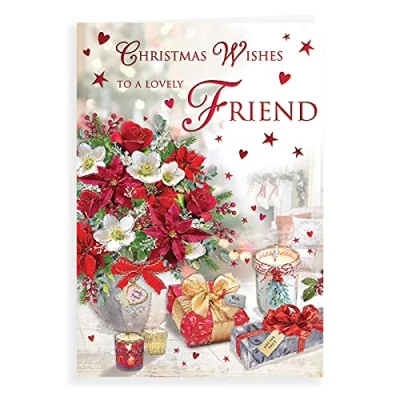 Image of Regal Publishing Traditional Christmas Card Friend 9 x 6 inches, Multicoloured (C85391)
