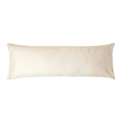 Image of HOMESCAPES Cream Pure Egyptian Cotton Body Pillowcase 200 TC 400 Thread Count Percale Equivalent Long Pillow Case for Nursing Pregnancy and Elderly Support
