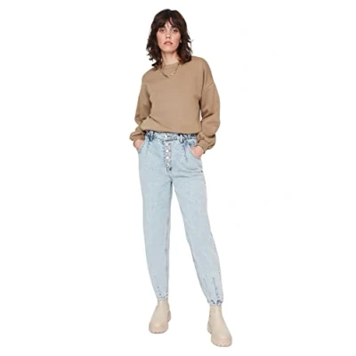 Image of Trendyol FeMan Modest Normal Waist Skinny fit Regular Jeans Grey Blue