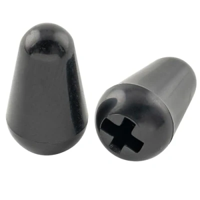 Image of Musiclily Ultra Universal Guitar 5 Way Switch Tips Pickup Selector Lever Knobs for Fender Squier Strat Style Electric Guitar, Black (Set of 2)