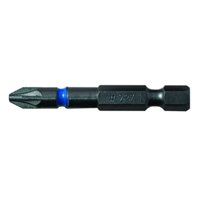 Image of C.K Blue Steel Impact Screwdriver Bit 50mm PZ2 Card of 3