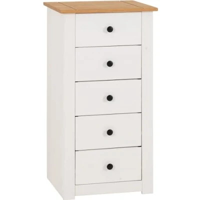 Image of Seconique Chest of Drawers, Engineered Wood, White/Natural Wax, W 460mm x D 440mm H 895mm