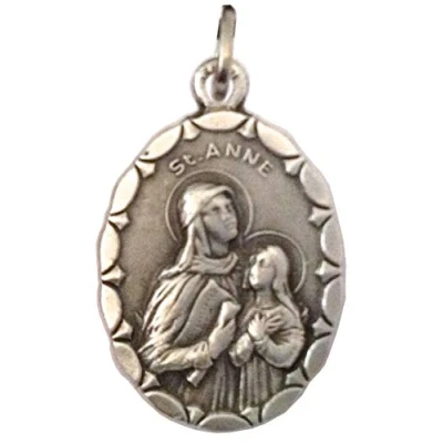 Image of SAINT ANNE (MOTHER OF THE MOST HOLY VIRGIN MARY) OVAL SHAPE MEDAL 100% MADE IN ITALY