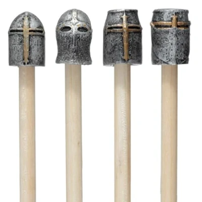 Image of Puckator Medieval Knight Pencil with Helmet Topper Pencils for Kids End of Year Gifts Children Funky Girls &amp; Boys Party Bag Fillers Childrens Classroom
