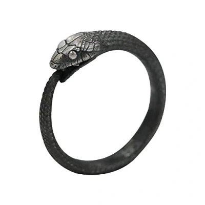 Image of EHOTER Snake Ring Sterling Silver Adjustable Nordic Viking Ouroboros for Men Vintage Gothic Pagan Jewelry Boys Personalize Gift