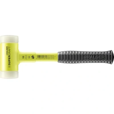 Image of Halder 3377150 Mallet with Break Proof Steel Tube Handle, Yellow, 50 mm