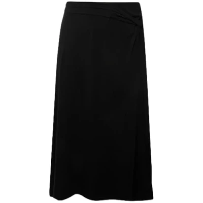Image of Ulla Popken Women&#039;s Skirt with Special Knot Detail 829360, Black, 28/30