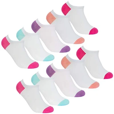 Image of RedTag Ladies Ankle Socks 10 Pair Multipack Trainer Liners Purple 4 8