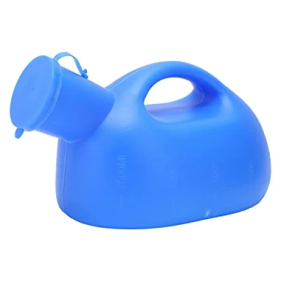 Image of Portable Urinal, 2000ML Large Capacity Handle Design Urine Jar Pee Bottle Plastic Spill Proof Male Urinal for Elderly, Sick &amp; Incontinence People (Blue)