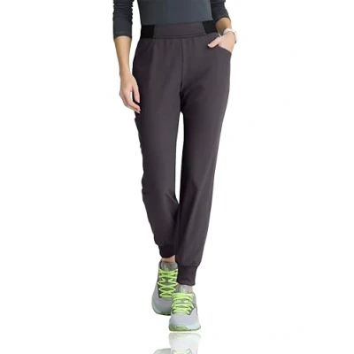 Image of BARCO Skechers Vitality Electra Scrub Jogger for Women Yoga Style Jogger, Mid Rise, 4 Way Stretch Women&#039;s Pant, Pewter, M Petite