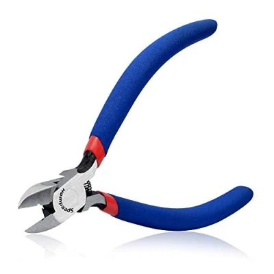 Image of SPEEDWOX 5 Inches Diagonal Pliers with Wire Stripper Multi Use Mini Chain Cutter Hand Tools Small Side Precision Jewelry Making Micro Fine DIY Craft Beading Hobby Work