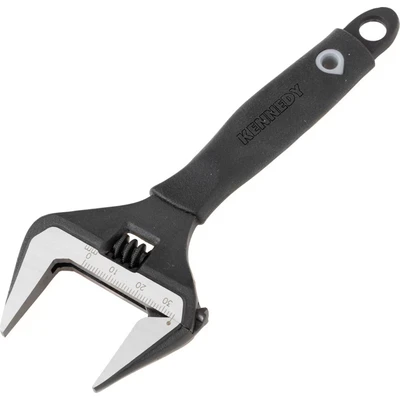 Image of Kennedy Wide Jaw Adjustable Spanner, Steel, 6in./150mm Length, 34mm Capacity