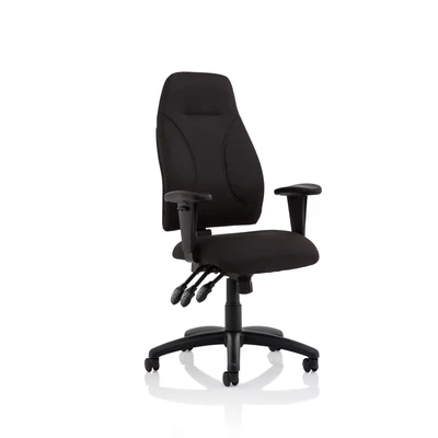 Image of Esme Posture Chair with Height Adjustable Arms Black Fabric