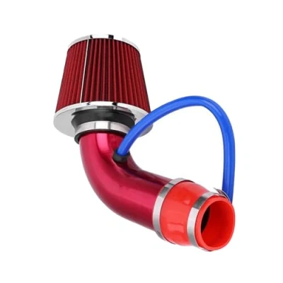 Image of Crozgan Universal Car Cold Air Intake Filter Induction Kit 76mm Aluminum Hose Pipe Kit(Red)
