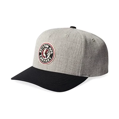Image of Brixton Men&#039;s Rival C Mp Snapback Cap, Light Heather Grey/Black, One Size
