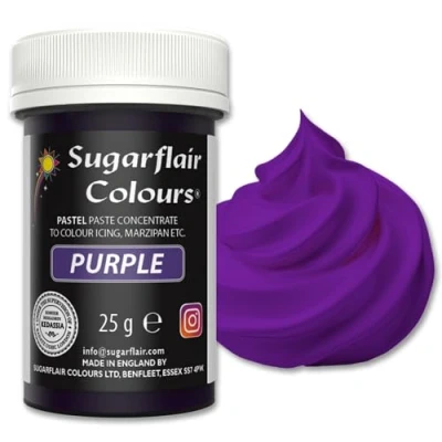 Image of Sugarflair Pastel Purple Food Colouring Paste Highly Concentrated for Use with Sugarpaste, Modelling Pastes, Fondant, Buttercream, Royal Icing, Cake Mixes and more 25g