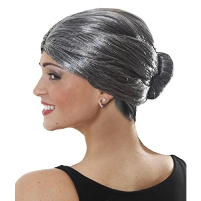 Image of SoWest Old Lady Granny with Bun Hair Wig Fancy Dress Costume