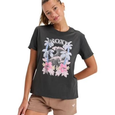 Image of Roxy Short Sleeved T Shirt OCEANREGULAR Poster Young Womens Black M