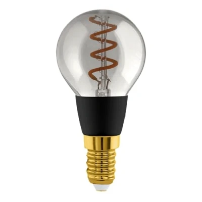 Image of Eglo Connect.z Smart Home LED Decorative Light Bulb E14, P45, ZigBee, app and Alexa Voice Control, dimmable, Warm White, 4 watt, Vintage Lightbulb Smoked Glass, Black